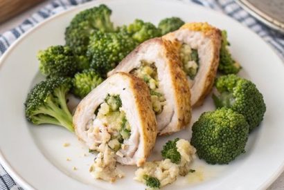 Thumbnail for broccoli cheese stuffed chicken breast