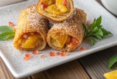 Thumbnail for peach cobbler egg rolls